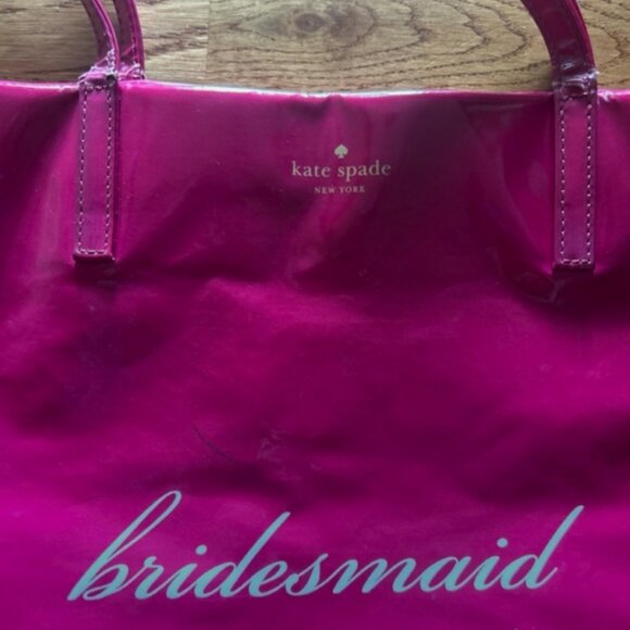 Kate Spade New York Pink Bridesmaid Tote Hand Shoulder Bag Wedding Bon Shopper - Picture 4 of 5